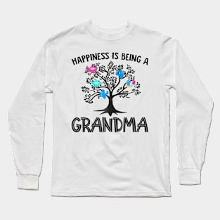 Mothers Day  Birds Happiness Is Being A Grandma Long Sleeve T-Shirt